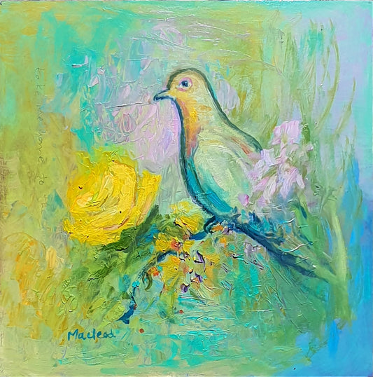 Dove and Yellow Rose