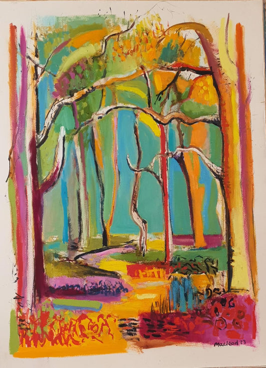 Orange Forest Track A3 print on 300 gsm card