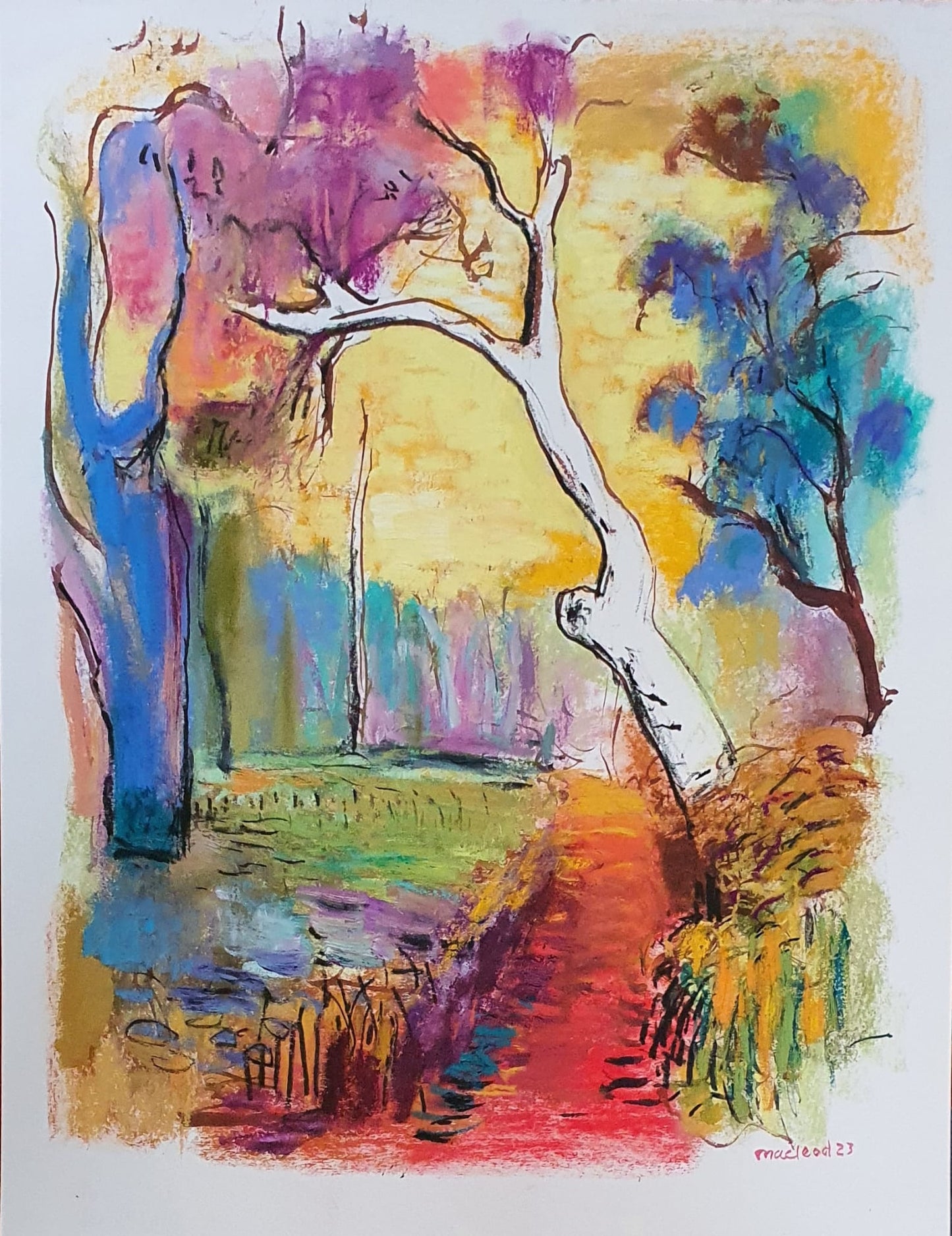 White Tree A2 print on canvas